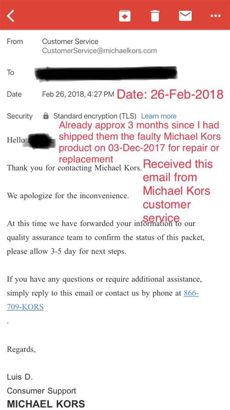 michael kors complaints email.